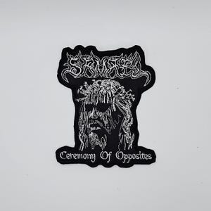 Samael Ceremony of Opposites White Shaped Border Embroidered Patch