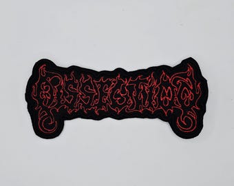 Toppa ricamata con bordo a forma di logo rosso Dissection