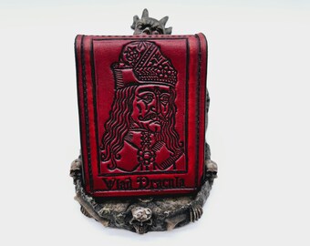 Handcrafted Vlad Tepes Leather Clip Wallet Tooled