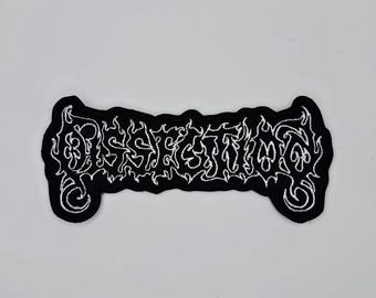 Toppa ricamata con bordo a forma di logo bianco Dissection