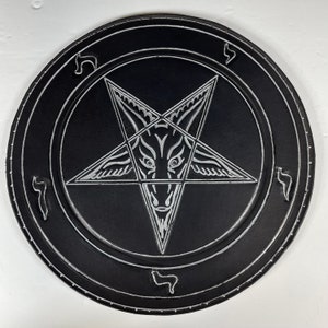HandMade Pentagram Leather back patch 100% real leather