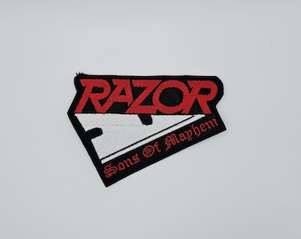 Naszywka z haftowanym obramowaniem i logo Razor Sons of Mayhem