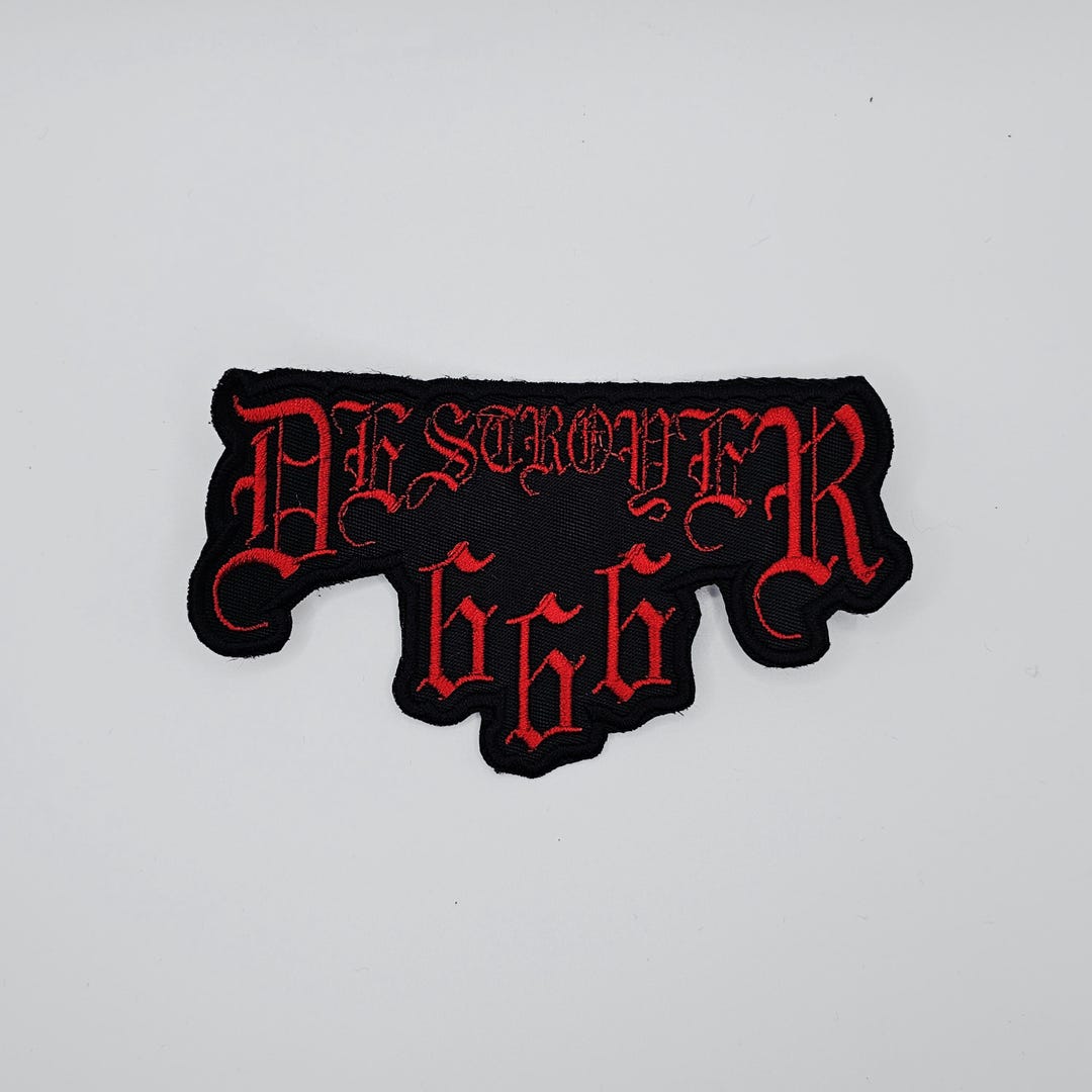 Destroyer 666 Red Logo Shaped Border Embroidered Patch - Etsy