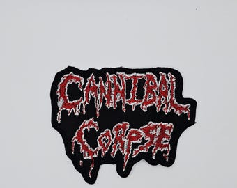 Cannibal Corpse Red and White Logo Shaped Border Embroidered Patch