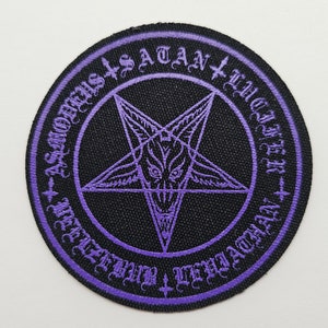 Baphomet Pentagram Demon Names Inverted crosses | Screen Printed Patch