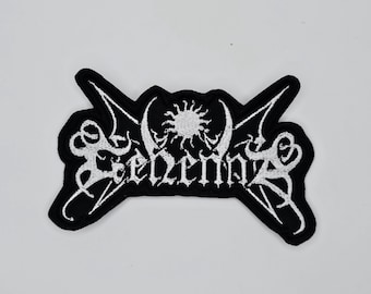 Gehennah White Logo Förmiger Rand Gestickter Aufnäher