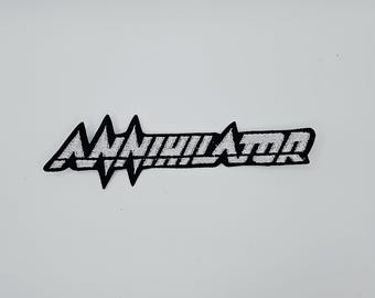 Annihilation White Logo Shaped Border Embroidered Patch