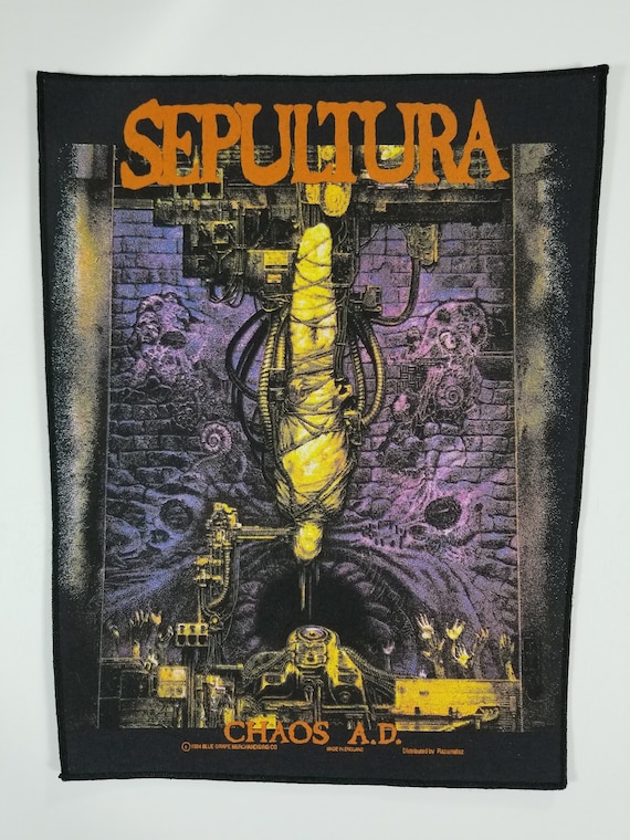 1994 Rare Blue Grape Sepultura - Chaos A.D. - Print on Back Patch