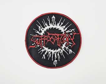 Suffocation Impaled Logo Roter Kreis Border Gestickter Aufnäher