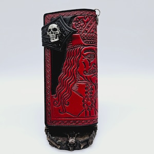 Handcrafted Vlad Tepes Long Biker Leather Wallet