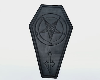 Baphomet Pentagram black color  Inverted Ossining | Coffin Shaped | Embroidered Back Patch