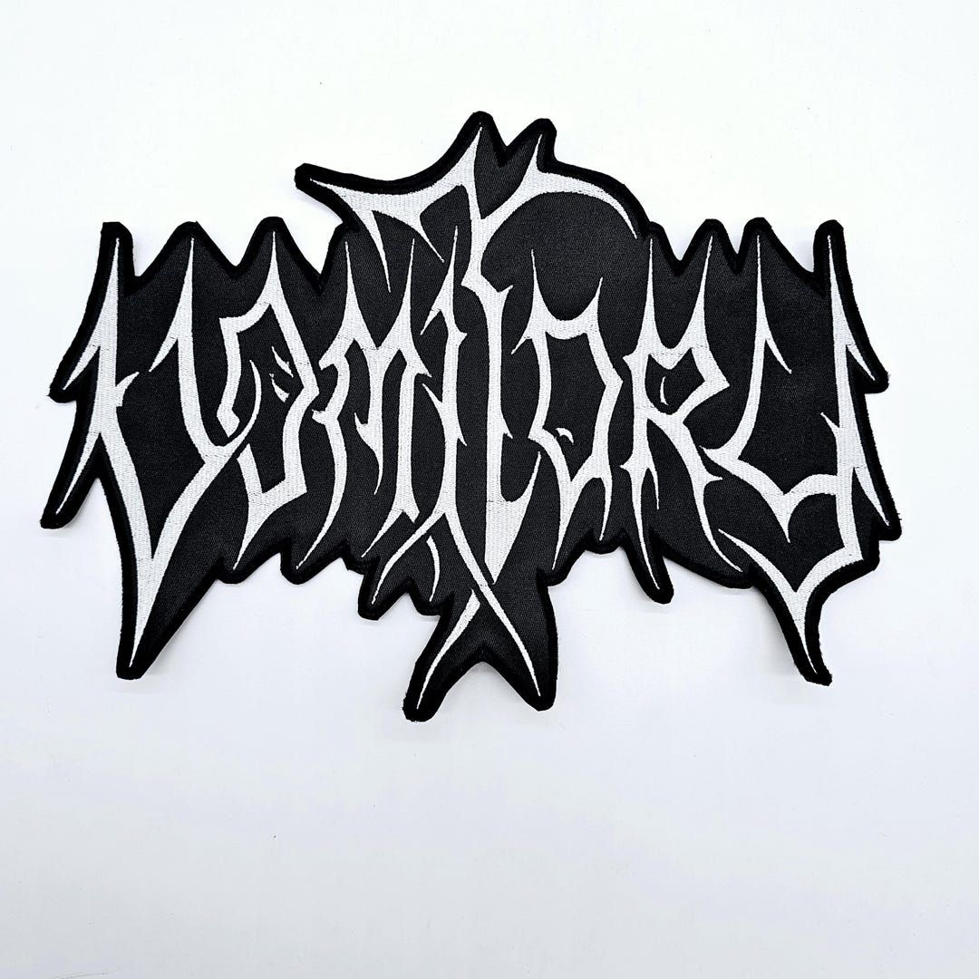 Vomitory Dsign Vomitory White Logo Shaped Border | Embroidered Back Patch - Etsy Australia