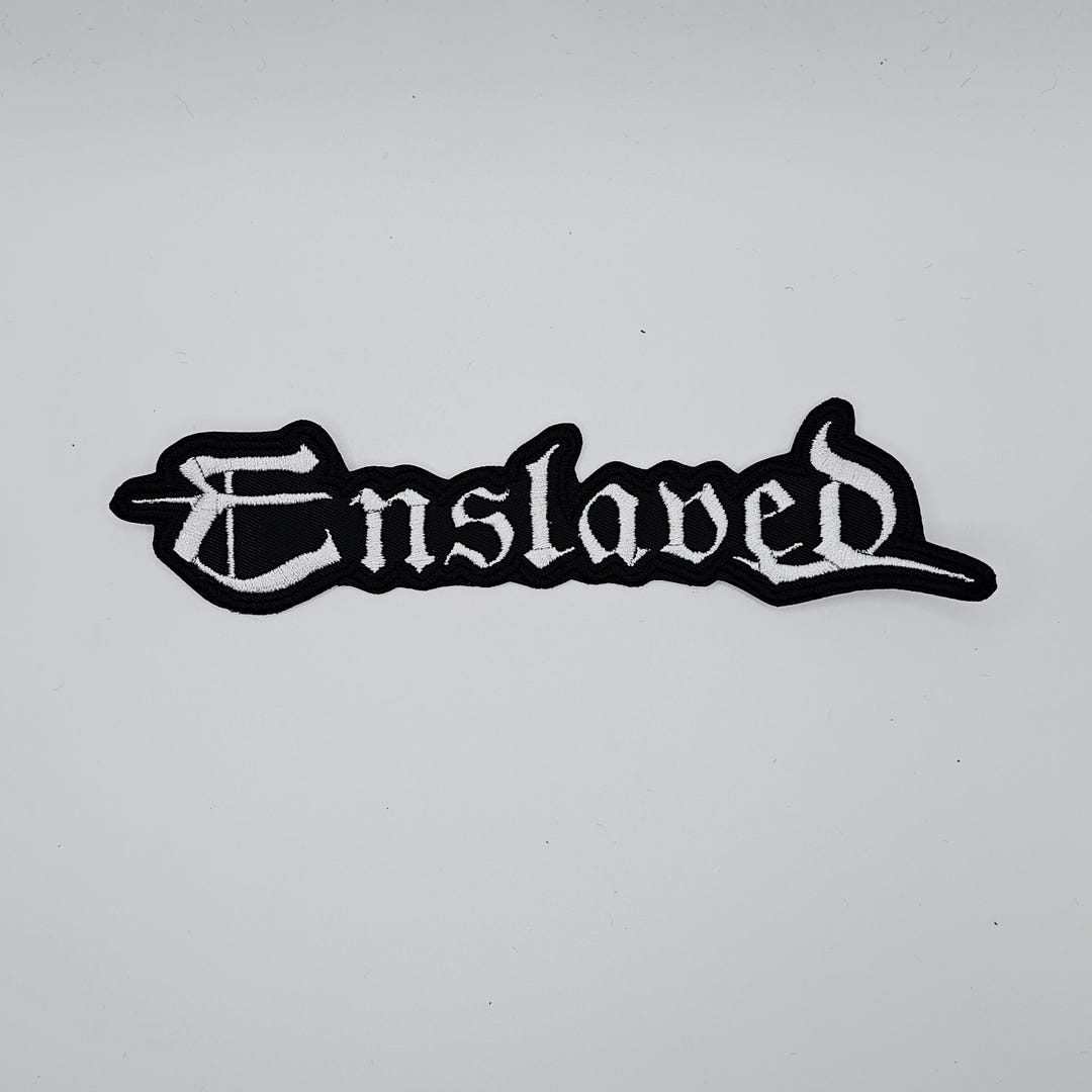 Enslaved White Logo Shaped Border Embroidered Patch - Etsy
