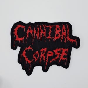 Cannibal Corpse Röd Logo Border Broderad Tygmärke
