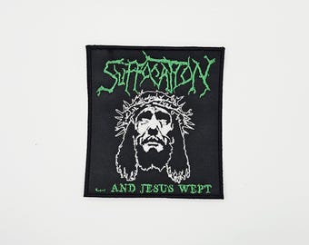Suffocation ...and Jesus Wept Logo Squared Border Embroidered Patch