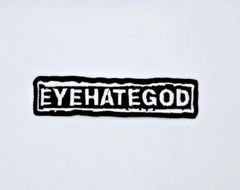 Eyehategod Vit Logotyp Fyrkantig Broderad Tygmärke