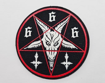 Baphomet Pentagramme 666 Rempli | Écusson sérigraphié