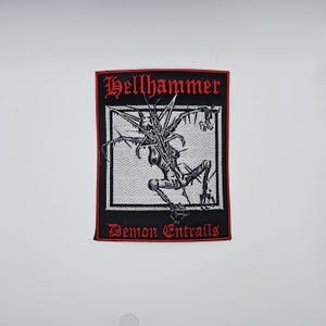 Hellhammer Demon Entrails geborduurde patch met vierkante rand
