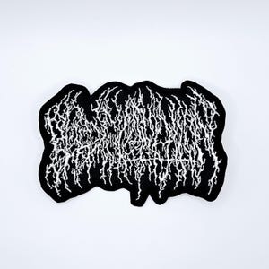 Blood Incantation White Logo Shaped Border Embroidered Patch