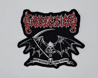 Parche bordado con borde en forma de logotipo de Dissection Anti Cosmic Metal of Death