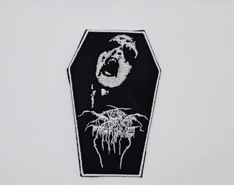 Dark Throne White Coffin Border Embroidered Patch