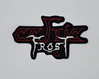 Celtic Frost Red and White Logo Shaped Border Embroidered Patch - Etsy