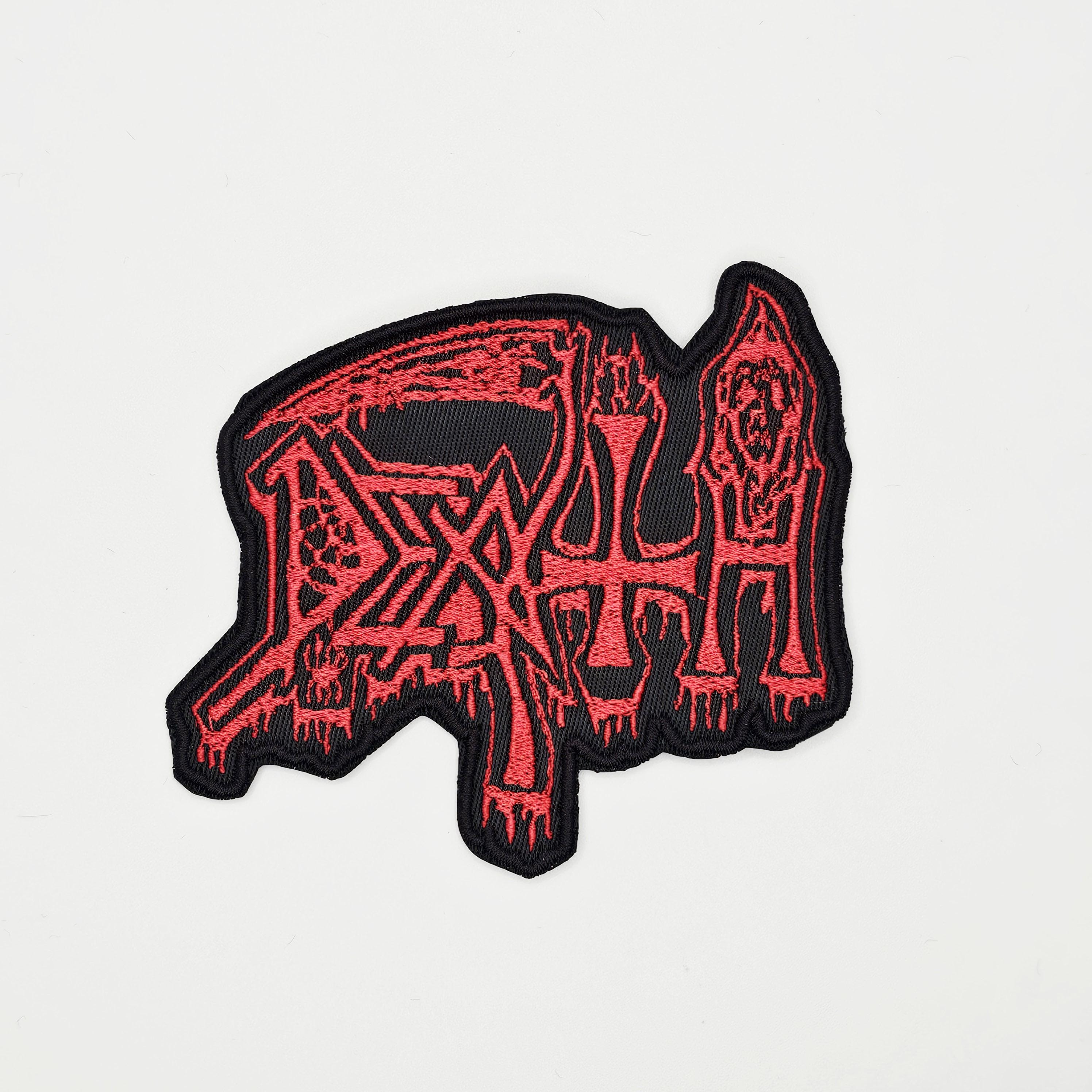 Death Red Logo Shaped Border Embroidered Patch - Etsy