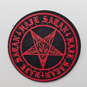 Baphomet Sigil Hail Satan Inverted Cross | Screen Printed Patch
