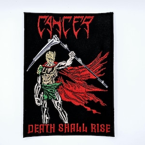 Cancer Death Shall Rise Squared Shaped Border Gestickter Aufnäher