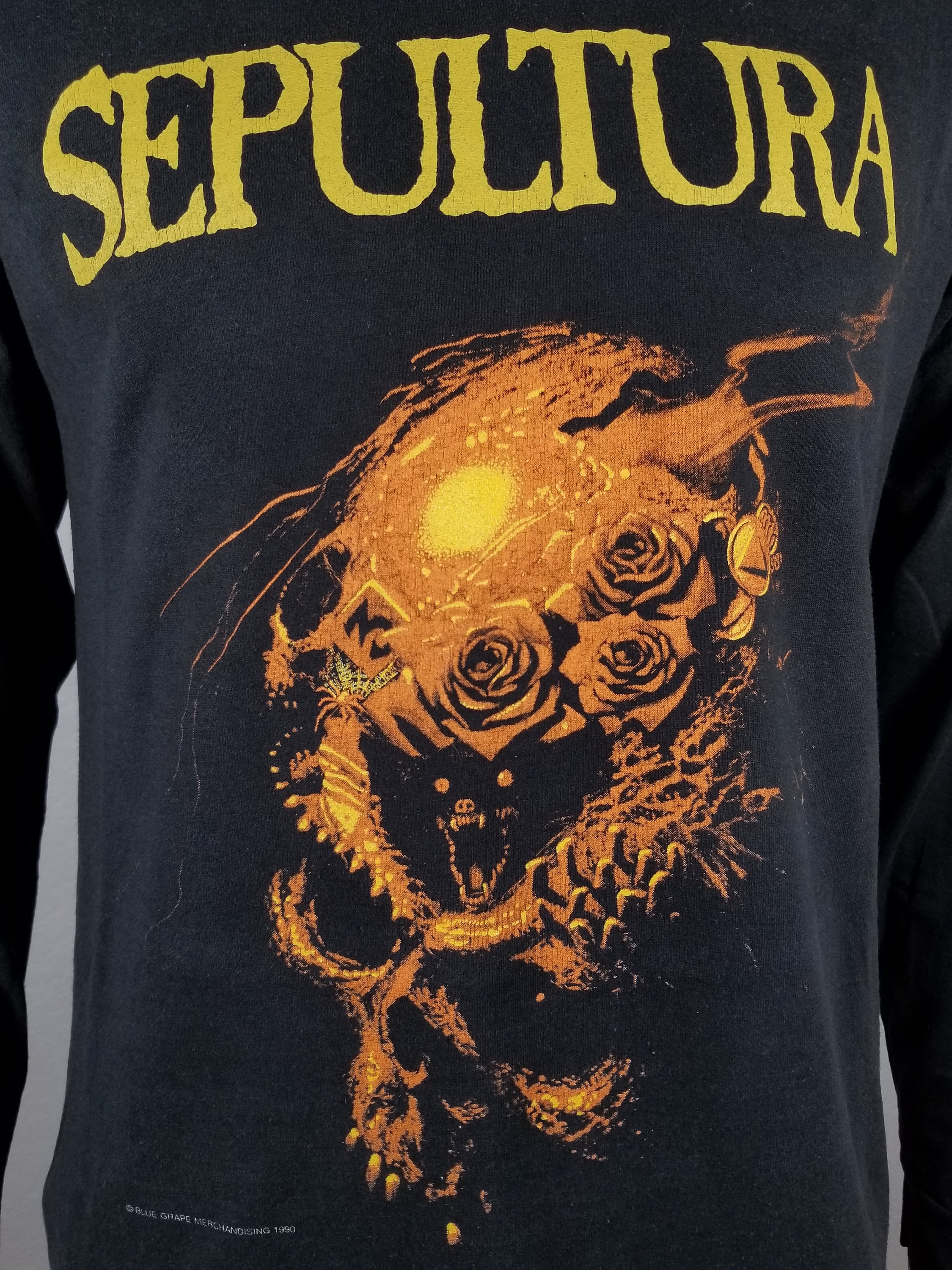 Authentic Vintage Blue Grape Sepultura BTR Long Sleeve 90