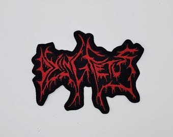 Dying Fetus rode geborduurde patch met logo-vormige rand