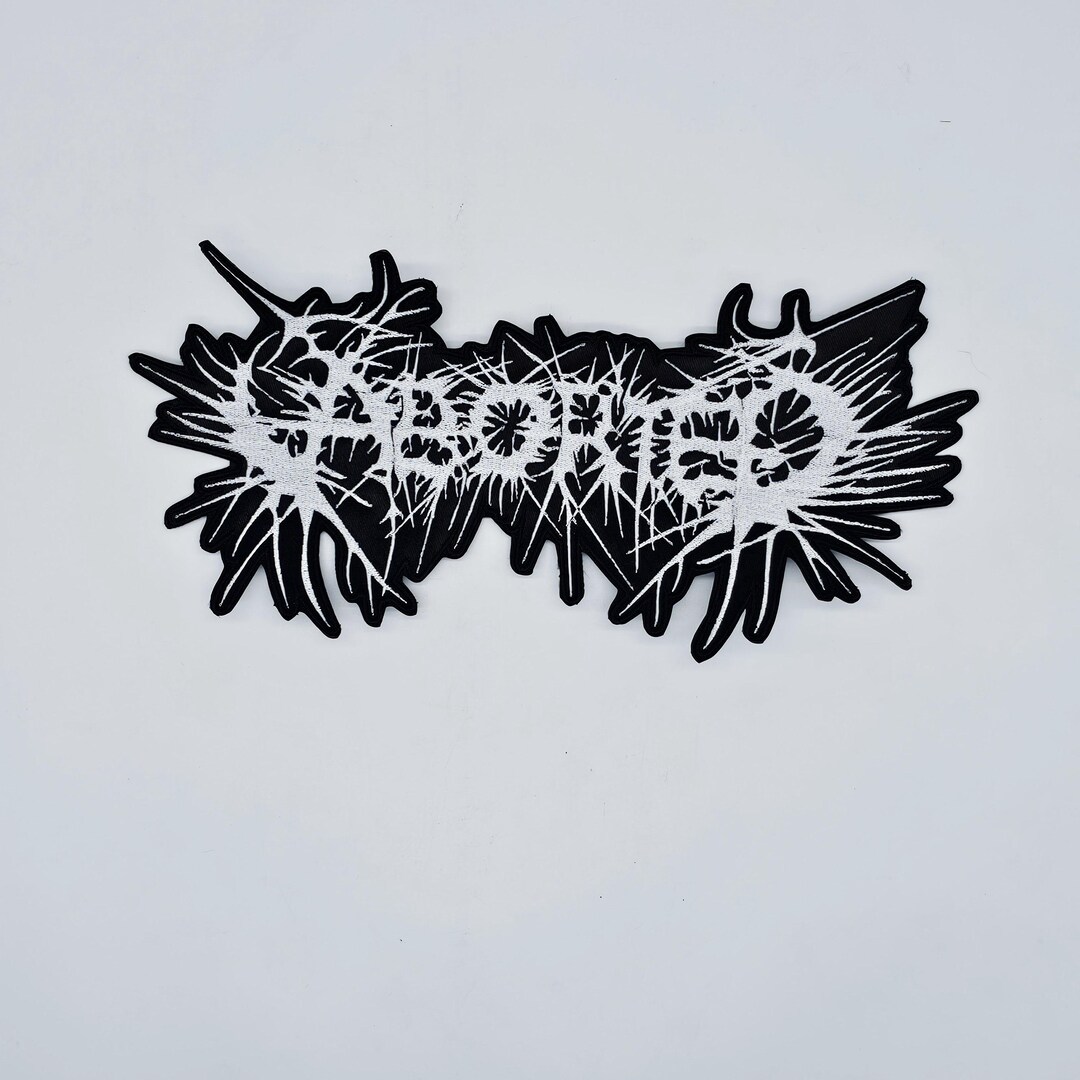 Aborted White Logo Shaped Border | Embroidered Back Patch - Etsy