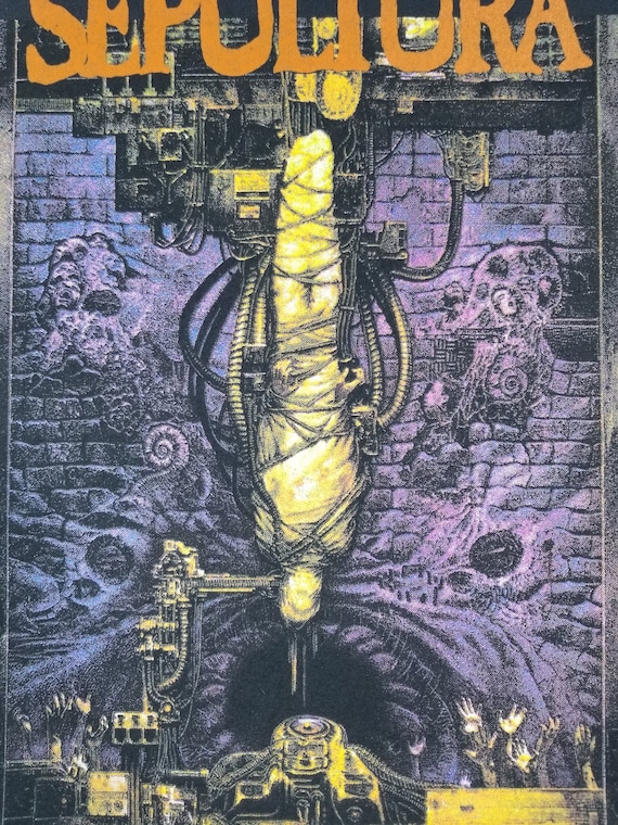 限定スチール缶 タペストリー SEPULTURA / Chaos A.D. 1994 Rare Blue Grape Sepultura - Chaos A.D. - Impresión en el
