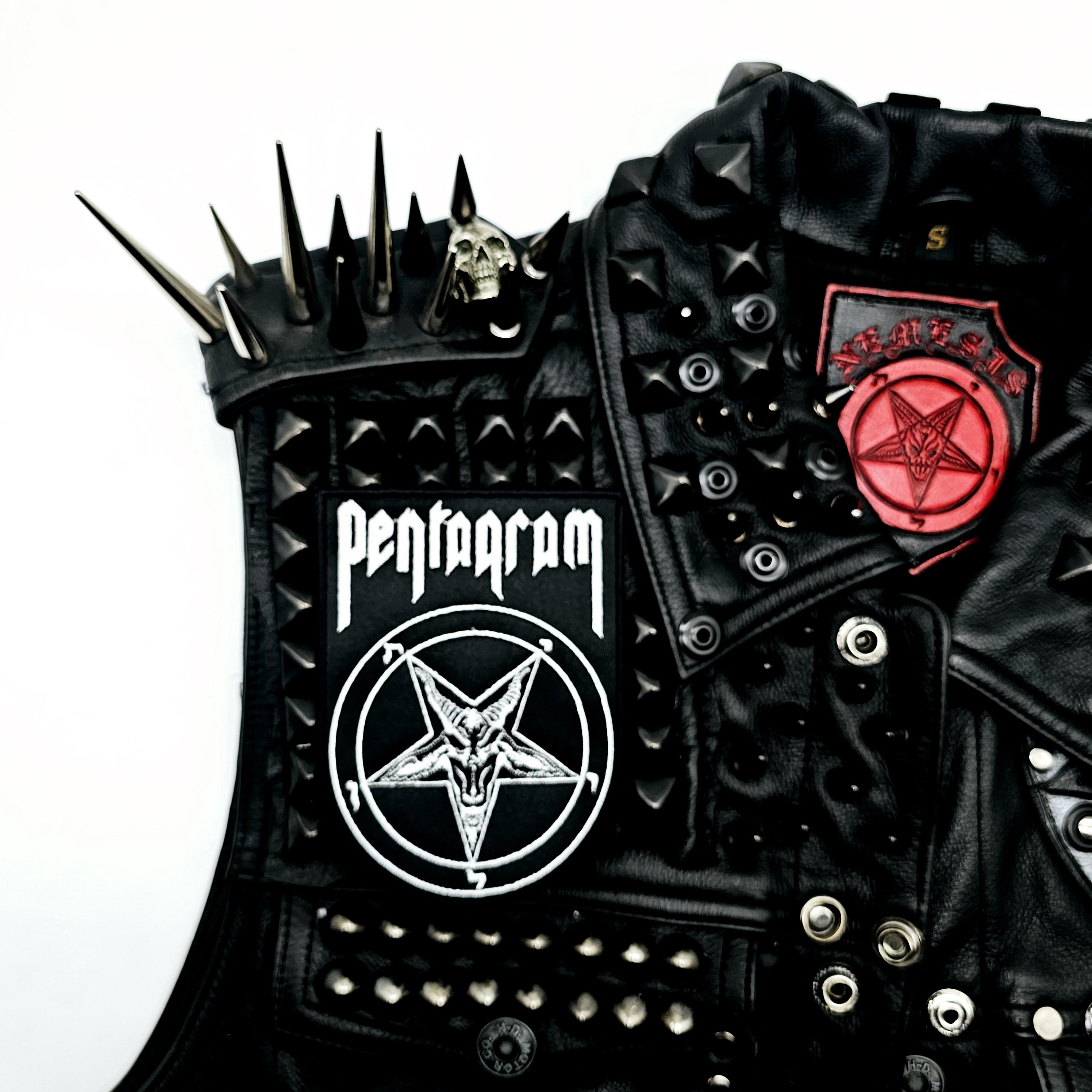 Pentagram Band Logo Shield Border Embroidered Patch - Etsy