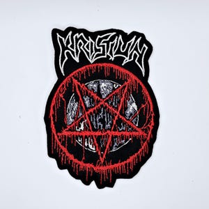 Krisiun Black Force Domain Shaped Embroidered Patch