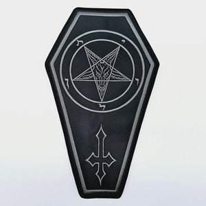 Baphomet Pentagram gray color back patch