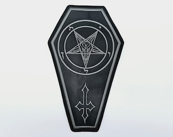 Baphomet Pentagram gray color back patch