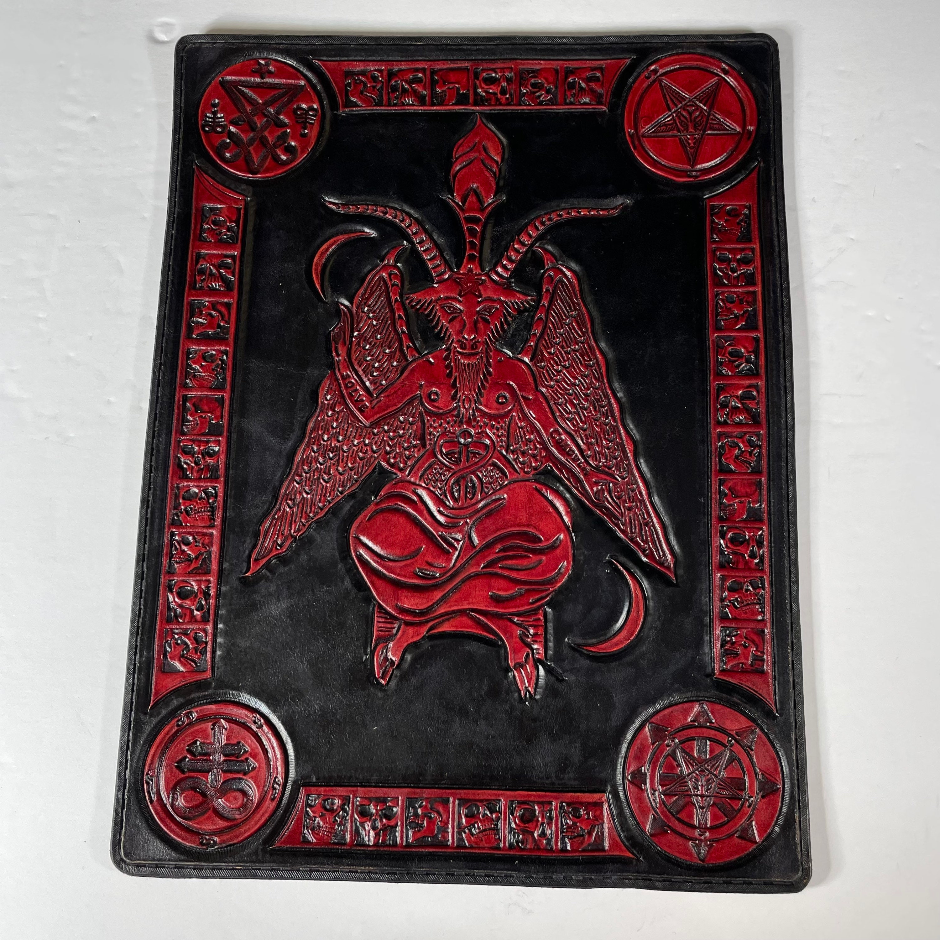 Handmade Baphomet Leather Back Patch 100% Real Leather - Etsy