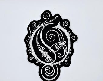 Opeth O White Logo Shaped Border Embroidered Patch