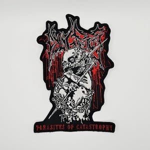 Dying Fetus Parasites of Catastrophe Shaped Border Embroidered Patch