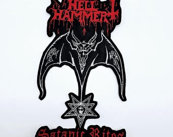 Hell Hammer Satanic Rites Shaped Border | Embroidered Back Patch
