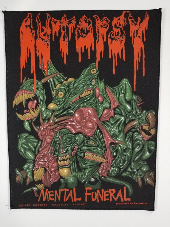 1991年 UK VILE 25 Autopsy Mental Funeral 1991 Rare Autopsy - Mental Funeral - Print on Back Patch - Etsy UK