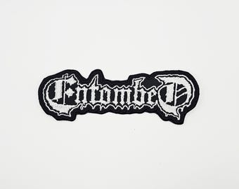 Entombed Weißer Logo-förmiger gestickter Aufnäher