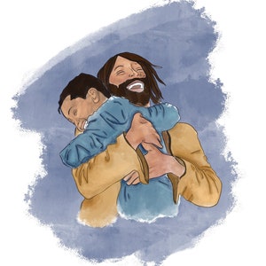 Father&#39;s Embrace - Son - DIGITAL PRINT