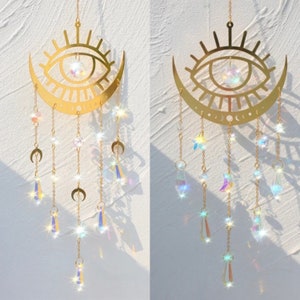 Crystal Suncacher Prism Pendant Rainbow Maker Evil Eye Window Wall Home Decor