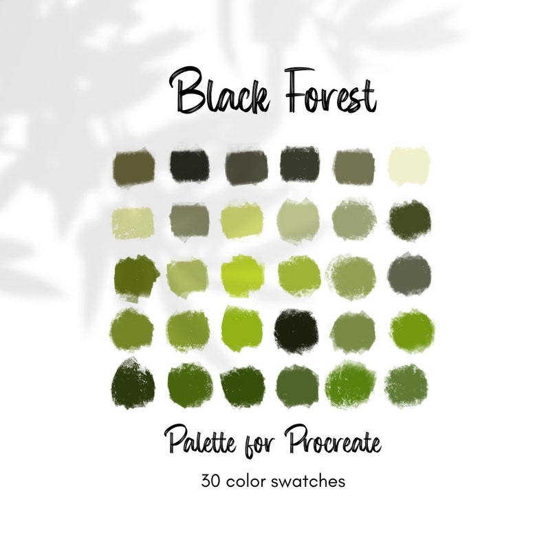 Black Forest Color Palette, Color Palette for Procreate, Landscape Art