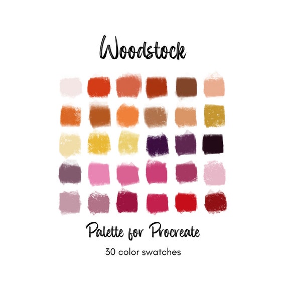 Woodstock Color Palette, Color Palette for Procreate, Digital Art