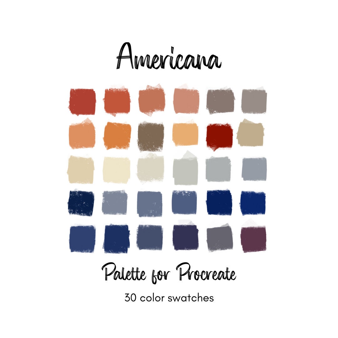Americana Color Palette, Color Palette for Procreate, Digital Art Palette,  Instant Download - Etsy Canada