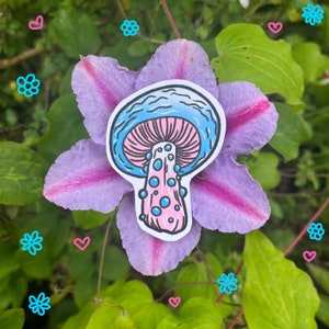 trans pride mushroom sticker!