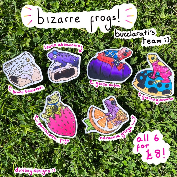 bizarre frog stickers: bucciarati's team !